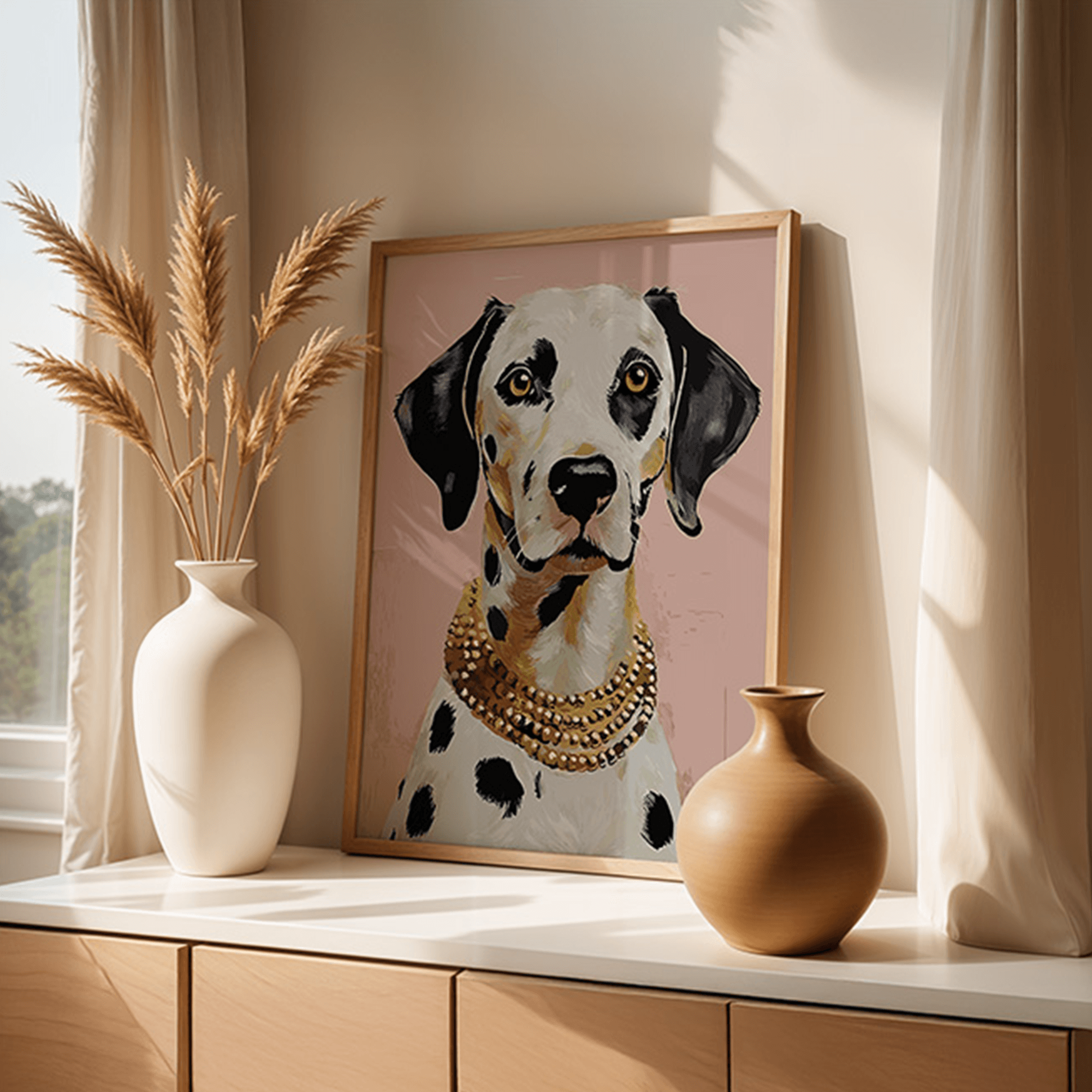 Dalmatian with pearls